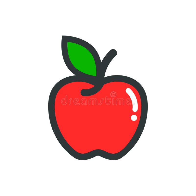Cartoon apple vector icon stock vector. Illustration of delicious -  149734849