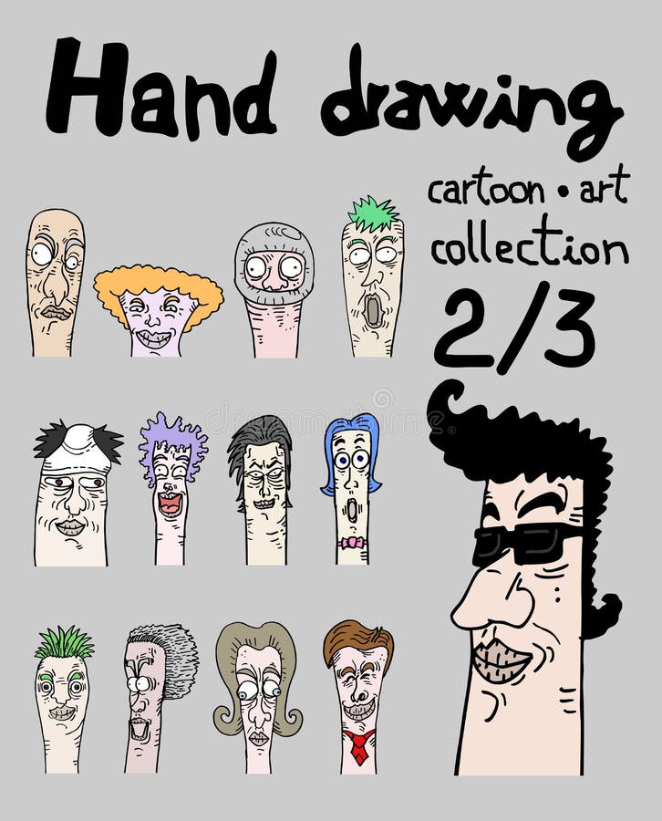 Cartoon art collection, two of three vector illustration