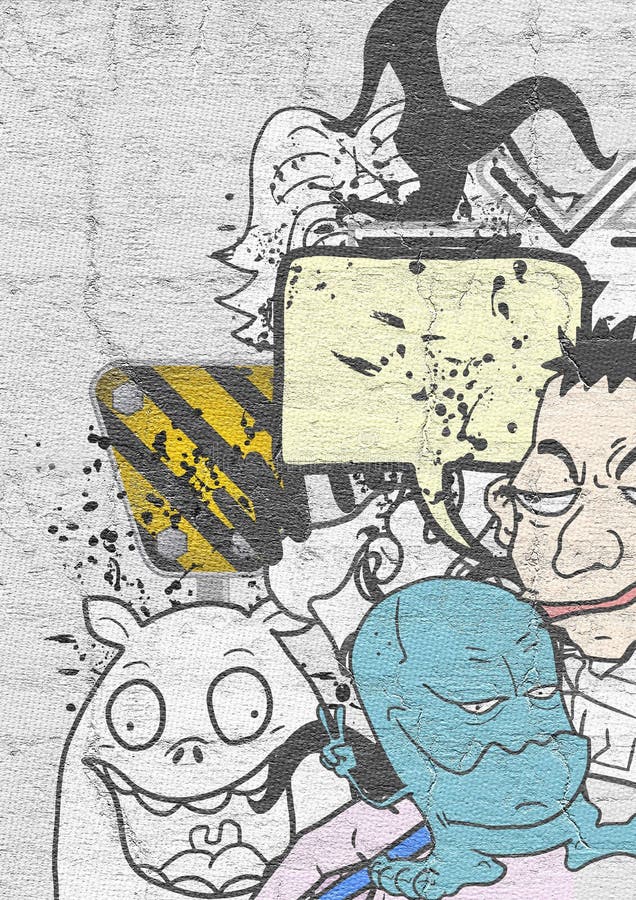 Cartoon artistic cover stock illustration