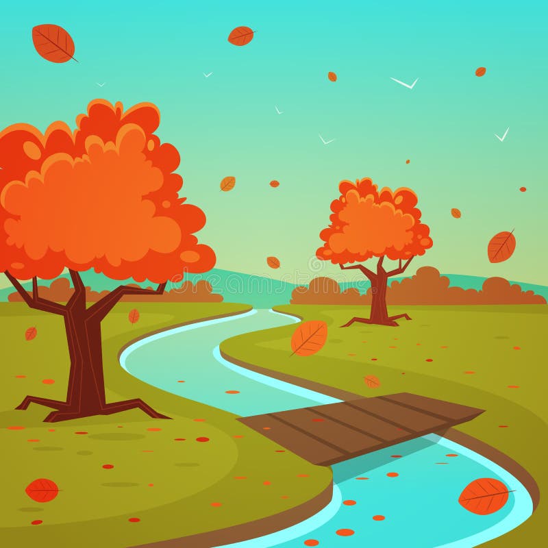 cartoon fall scenery cartoon fall scenery