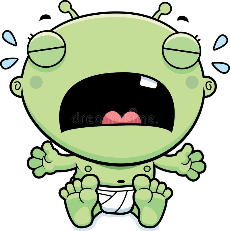 Cartoon Baby Alien Crying stock vector. Illustration of crying - 47525072