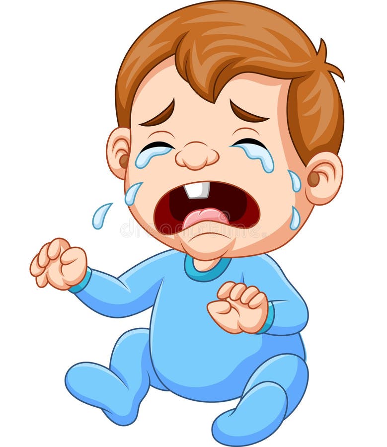 Cartoon baby boy crying stock vector. Illustration of pajama 139353151