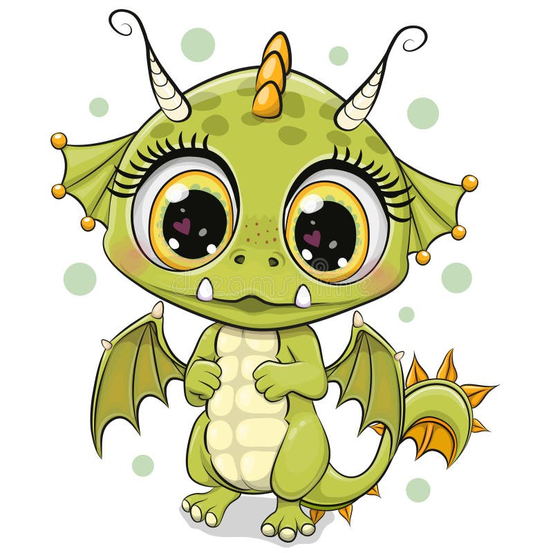 Cartoon Baby Dragon isolated on a white background