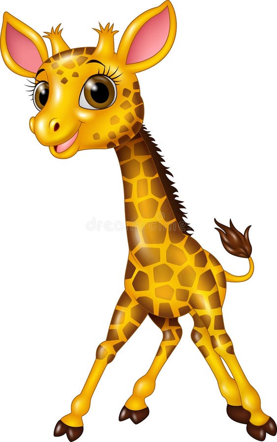 Download Cartoon Baby Giraffe On White Background Stock Vector ...