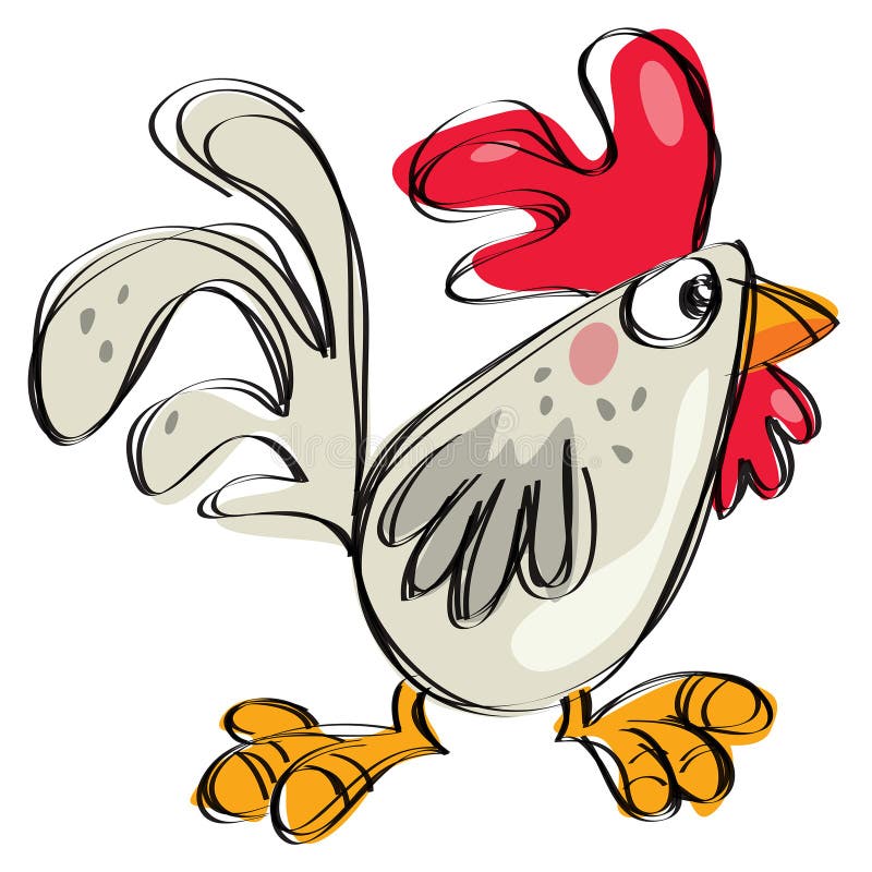 Red Rooster Crowing into a Microphone. Stock Vector - Illustration of ...