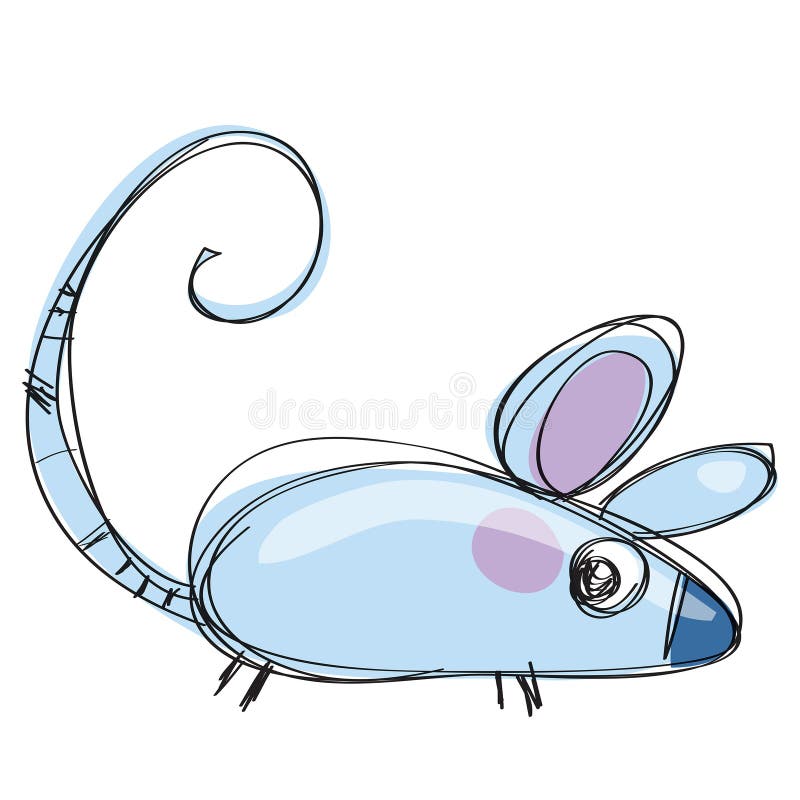 Cartoon baby vector mouse in a naif childish drawing style vector illustration Cartoon baby vector mouse in a naif childish drawing style vector illustration