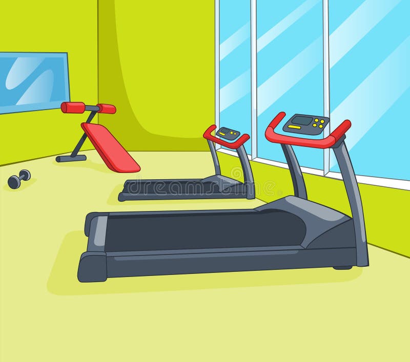 Cartoon Background of Gym Room. Stock Illustration - Illustration of  indoors, recreation: 79995047