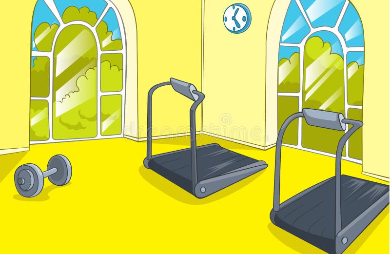 Cartoon Background of Gym Room. Stock Illustration - Illustration of  leisure, center: 79995087