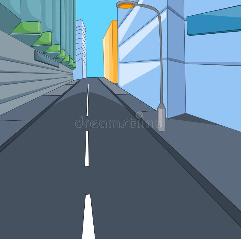 Cartoon Background of Modern City. Stock Illustration - Illustration of  highway, outdoor: 79994931