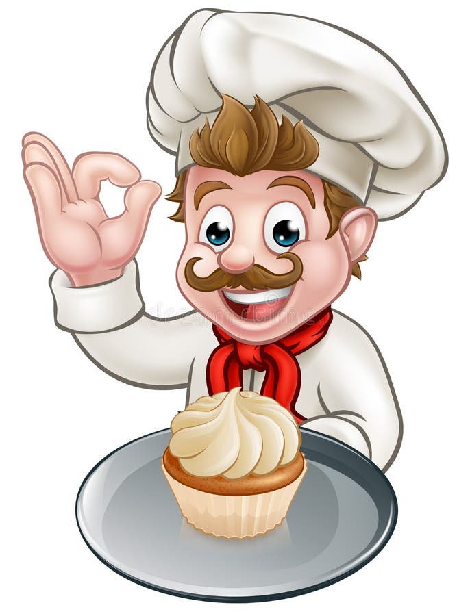 Cartoon Baker or Pastry Chef Stock Vector - Illustration of cute