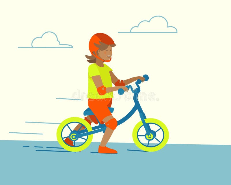 Happy Little Boy Riding a Bike Stock Image - Image of lifestyle