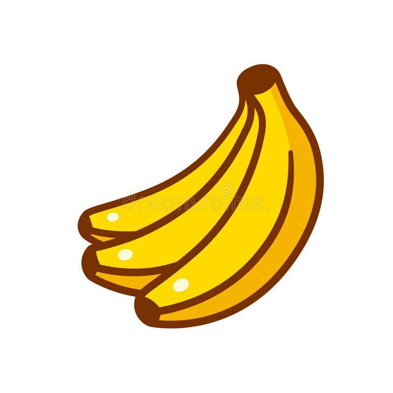 Cartoon banana fruits. Bunches of fresh bananas vector illus
