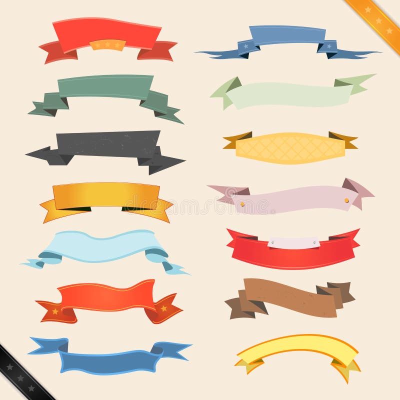 Cartoon Banners and Ribbons Stock Vector Illustration of funny, clip