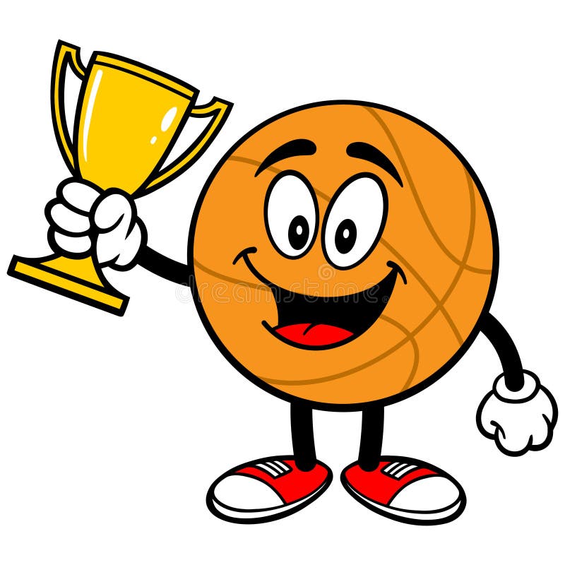 Cartoon Basketball with Trophy Stock Vector Illustration of fitness