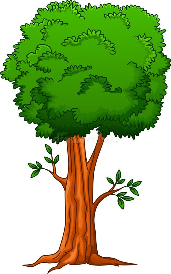 Cartoon big tree stock vector. Illustration of drawing - 75316382