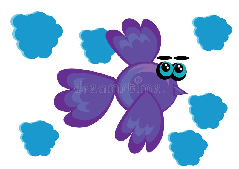 Cartoon bird on isolated background