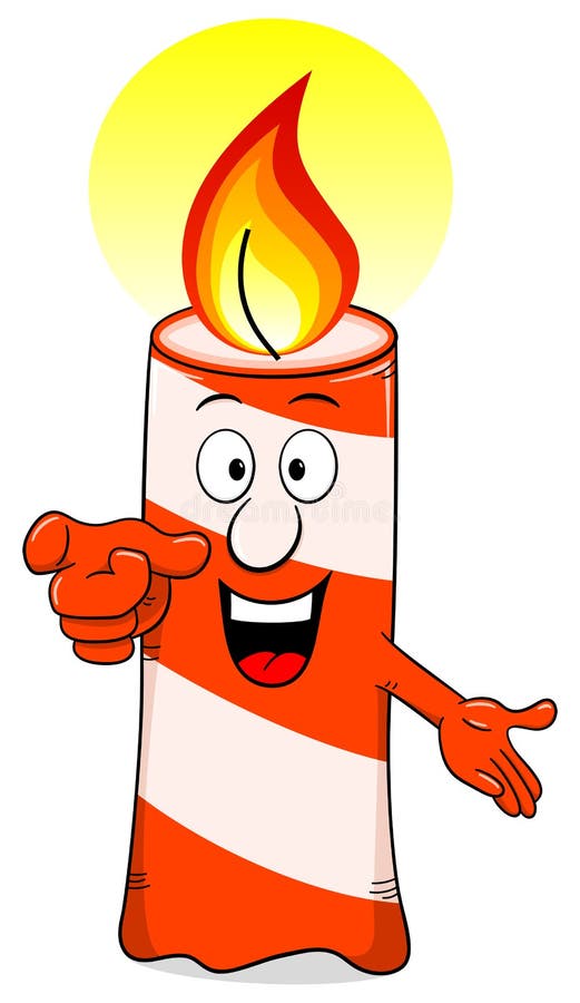 Cartoon Birthday Candles Singing a Birthday Song Stock Vector