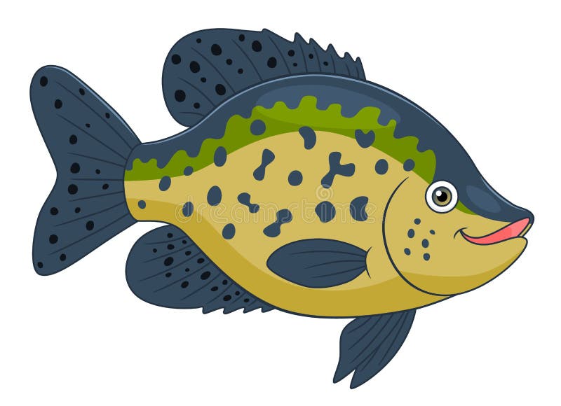 Download Cartoon black crappie stock vector. Illustration of ...