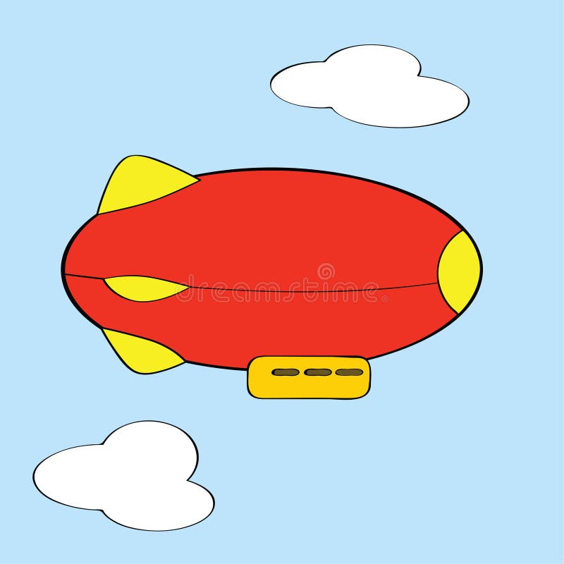 Cartoon blimp stock vector. Illustration of vintage, vector - 8293422