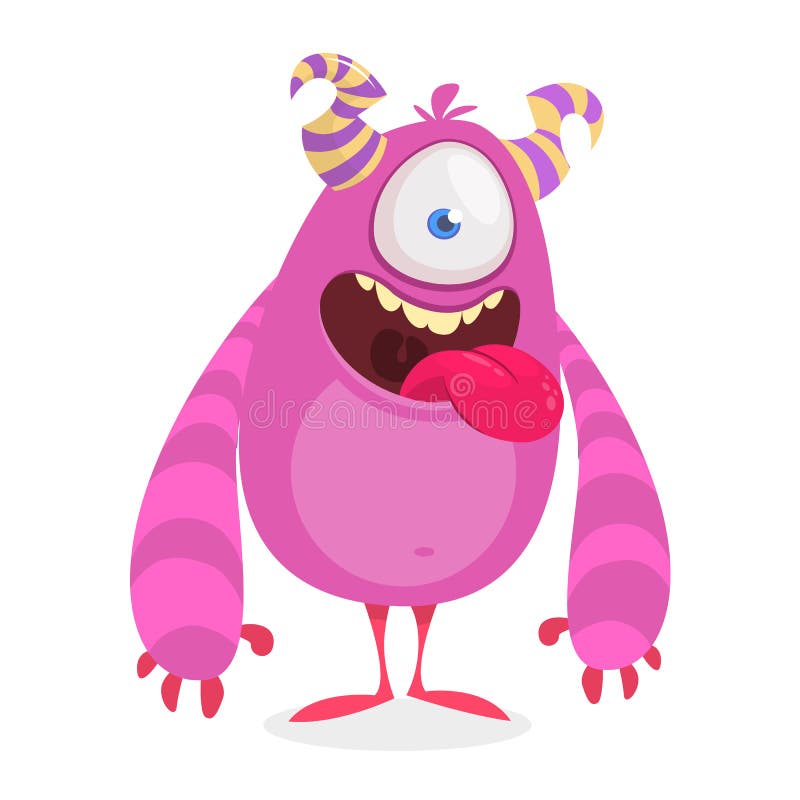 Cartoon Blob Monster. Halloween Vector Illustration of Excited Monster.  Stock Vector - Illustration of happy, comic: 128746235