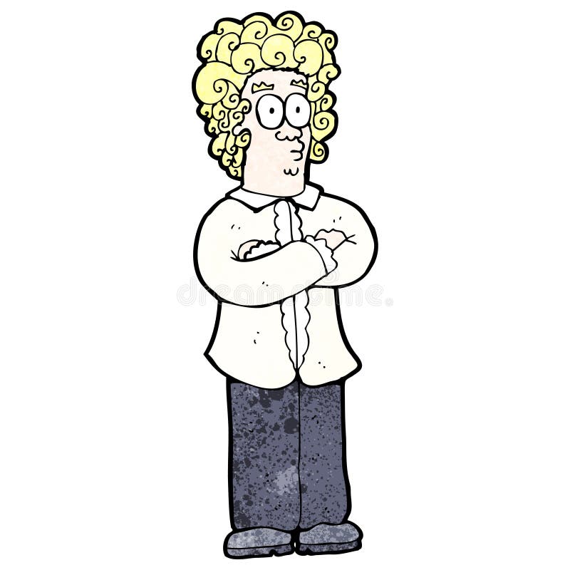 cartoon blond man with curly hair