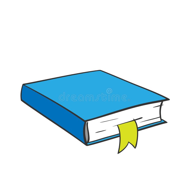 Cartoon blue book. stock vector. Illustration of literary 84076866