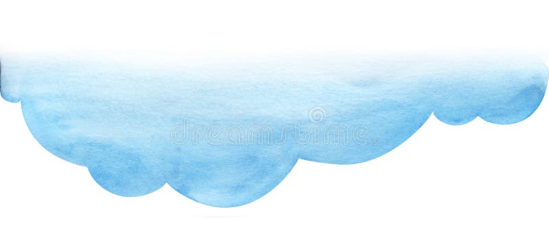 Cartoon blue cumulus cloud illustration. Cloud shaped background. Watercolor fill gradient from pale to saturated from bright to vector illustration Cartoon blue cumulus cloud illustration. Cloud shaped background. Watercolor fill gradient from pale to saturated from bright to vector illustration