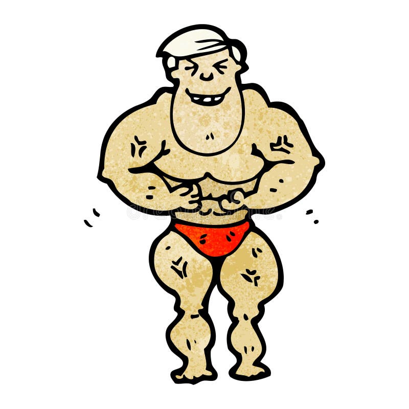Cartoon body builder man stock vector. Illustration of traditional