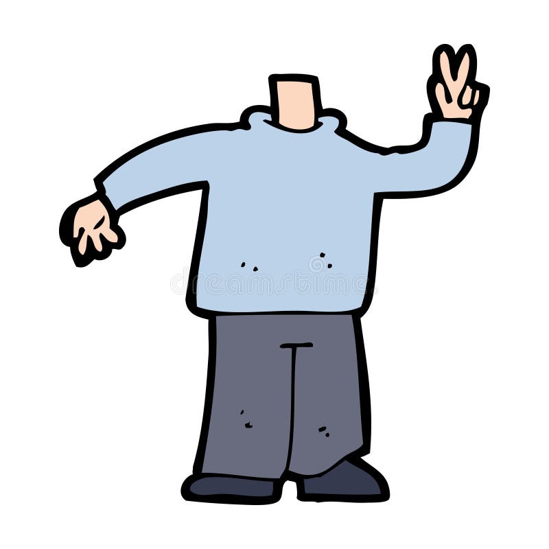 cartoon body giving peace sign (mix and match cartoons or add own photos)