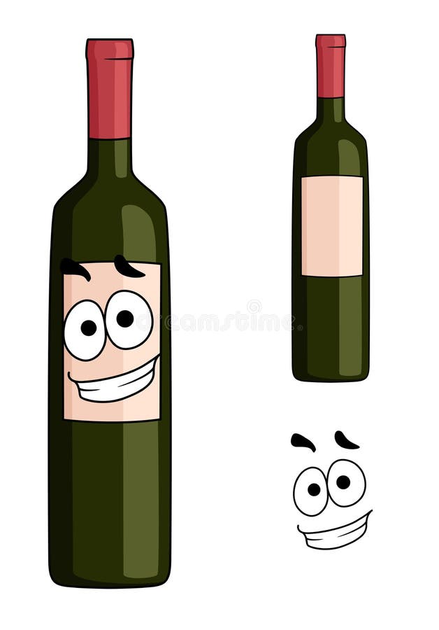 Cartoon wine bottle stock vector. Illustration of bottle 44058904