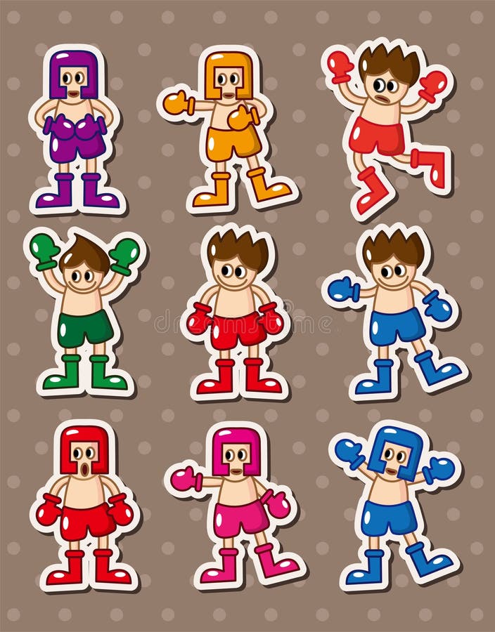 Cartoon boxer stickers