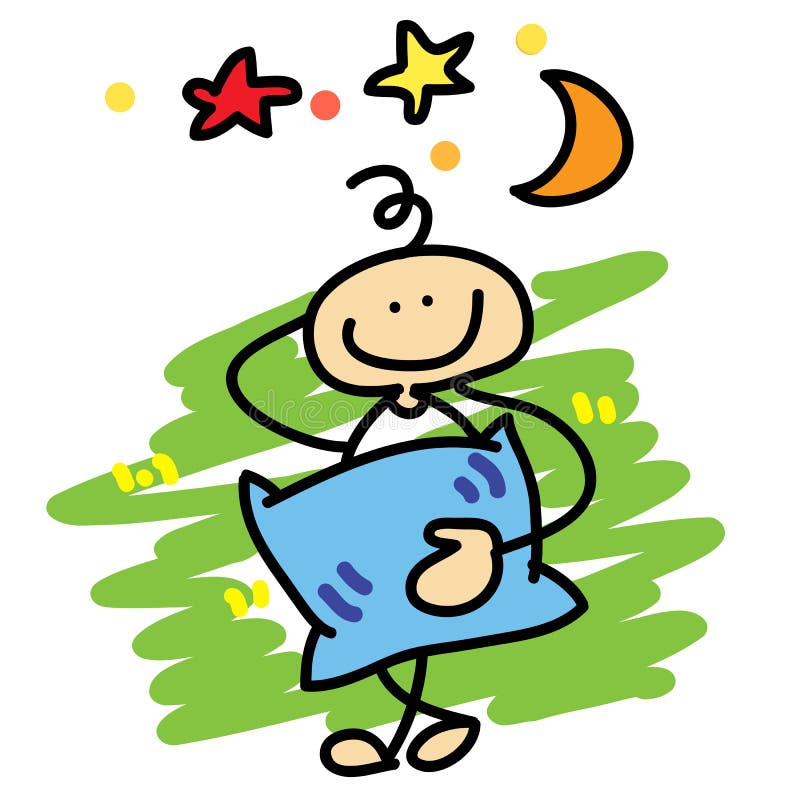 Cartoon boy daydreaming stock illustration. Illustration of daydream -  27736892