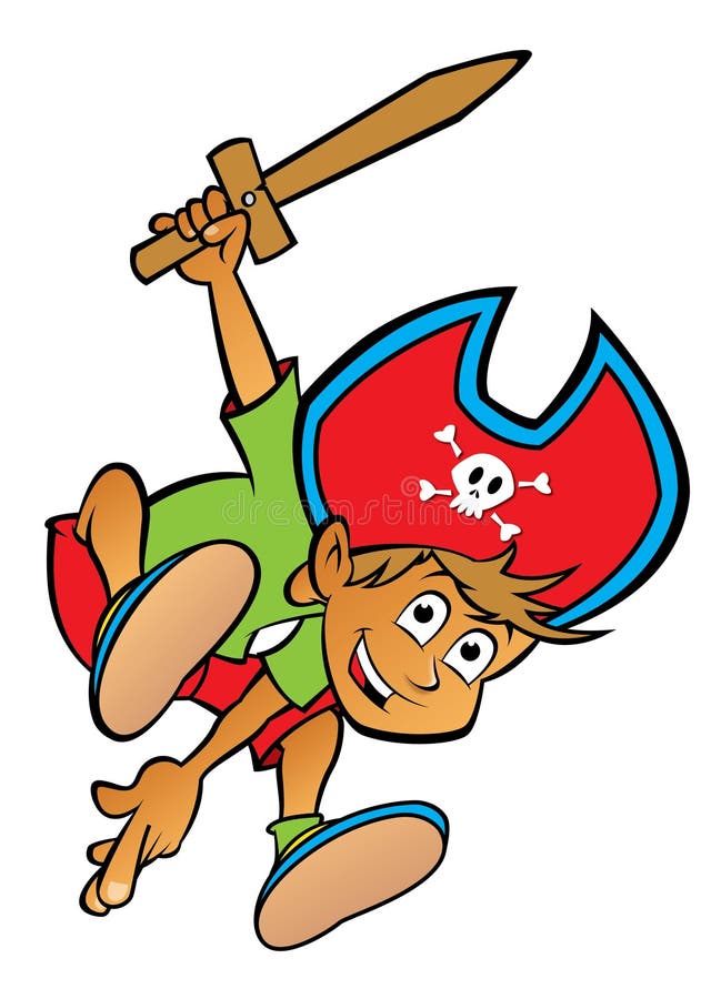 Cartoon boy dressed as a pirate