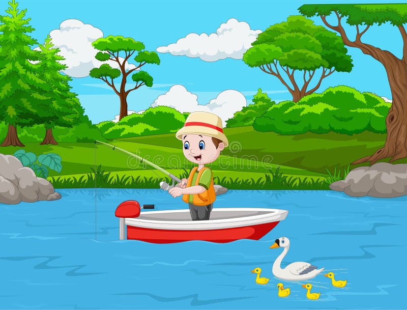 Boy Fishing Boat Stock Illustrations – 845 Boy Fishing Boat Stock