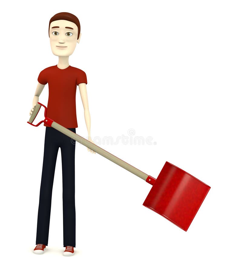Cartoon boy with shovel stock illustration. Illustration of male 29623777