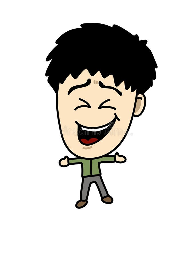 Cartoon boy with a smile stock illustration. Illustration of cartoon