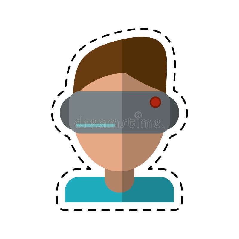 Cartoon Boy Wearing Vr Goggles Stock Vector Illustration of cyber, mask 87418374