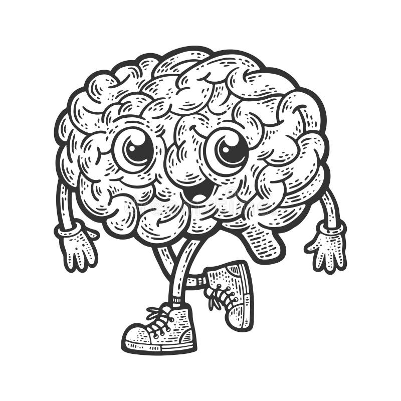 Cartoon Brain Sketch Vector Illustration Stock Vector - Illustration of  drawing, graphic: 197558398