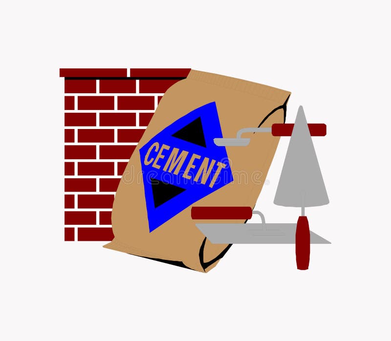 Cartoon Brick wall construction equipment stock illustration