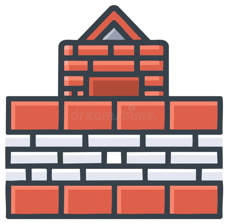 Cartoon Brick Wall Vector Illustration Building Element vector illustration