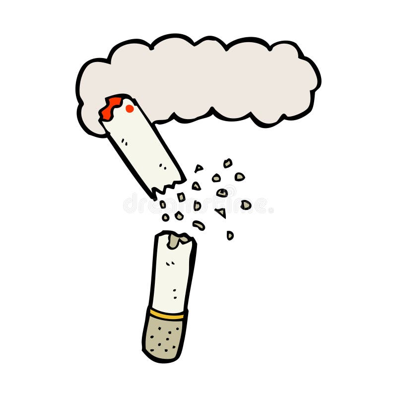 Cartoon broken cigarette stock vector. Illustration of character - 37035047