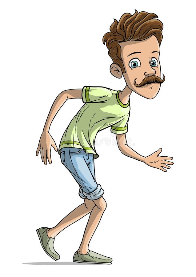 Cartoon Walking Hipster Boy Character Vector Stock Vector ...