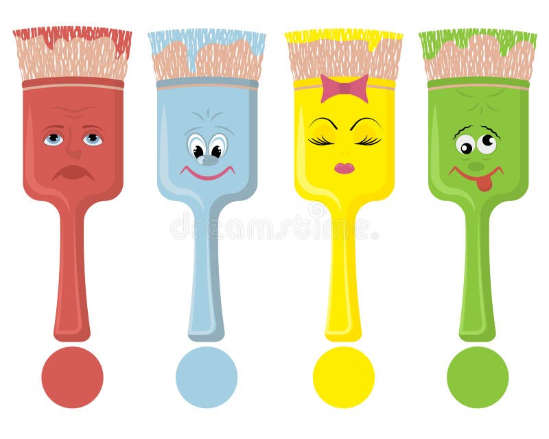 Two cartoon brushes stock vector. Illustration of icon 91494021