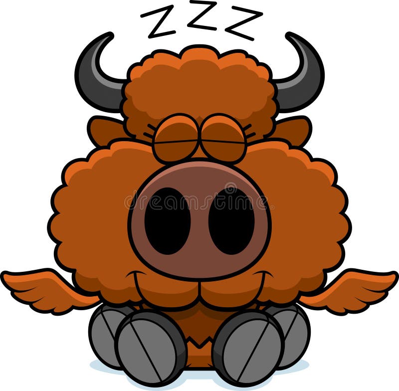 Cartoon Buffalo Wings Napping Stock Vector Illustration of graphic