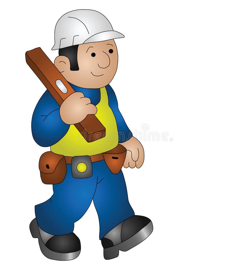 Cartoon builder stock vector. Illustration of space, construction