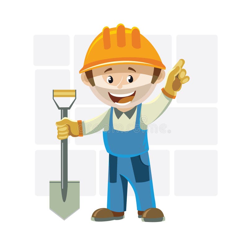 Cartoon Builder men stock vector. Illustration of employee - 71345614