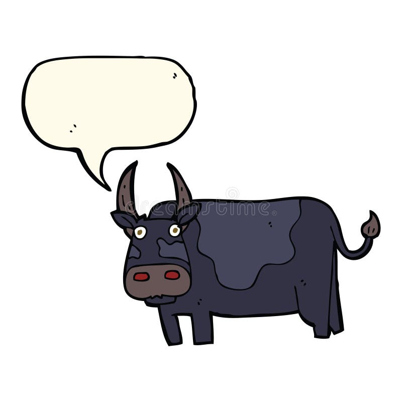 cartoon bull with speech bubble