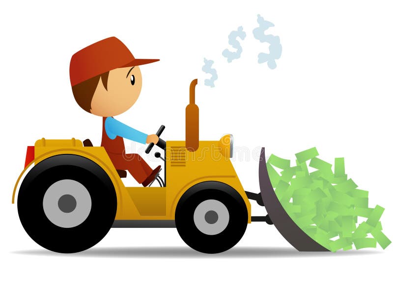 Cartoon Bulldozer Moving the Money Stock Vector - Illustration of iron,  moving: 23313285