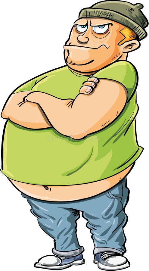 Cartoon Bully With A Fat Belly Stock Vector - Illustration of ugly
