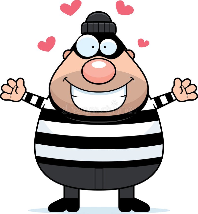 Cartoon Burglar Hug